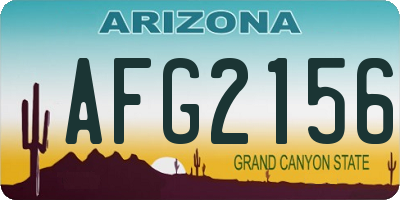 AZ license plate AFG2156