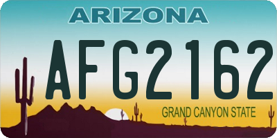 AZ license plate AFG2162