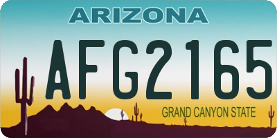 AZ license plate AFG2165