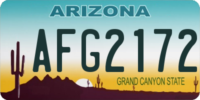 AZ license plate AFG2172