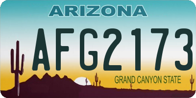 AZ license plate AFG2173