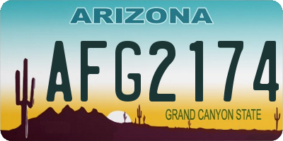 AZ license plate AFG2174