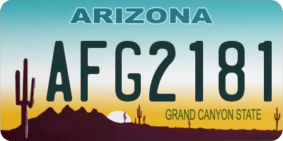 AZ license plate AFG2181