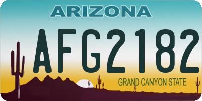 AZ license plate AFG2182