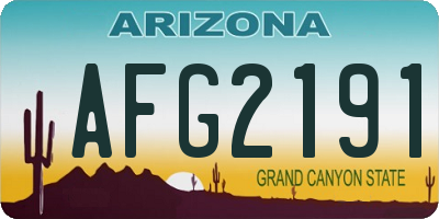 AZ license plate AFG2191