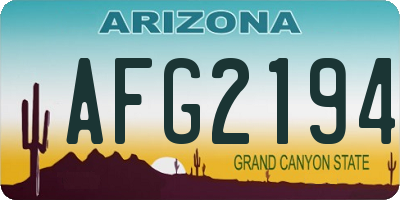 AZ license plate AFG2194