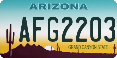 AZ license plate AFG2203