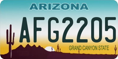 AZ license plate AFG2205