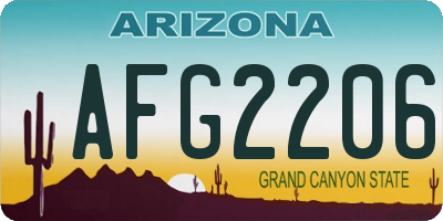 AZ license plate AFG2206
