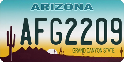 AZ license plate AFG2209