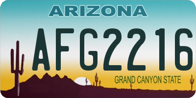 AZ license plate AFG2216