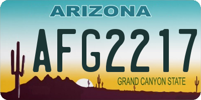 AZ license plate AFG2217