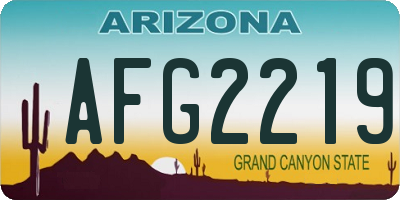 AZ license plate AFG2219