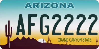 AZ license plate AFG2222