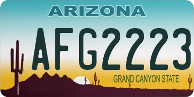 AZ license plate AFG2223