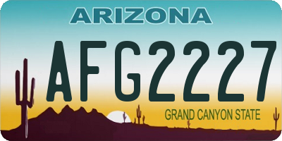 AZ license plate AFG2227