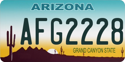 AZ license plate AFG2228