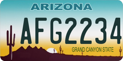 AZ license plate AFG2234
