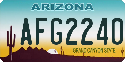 AZ license plate AFG2240