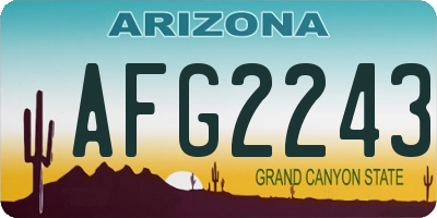 AZ license plate AFG2243