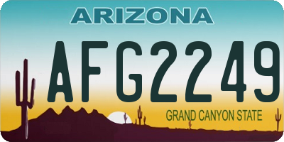 AZ license plate AFG2249
