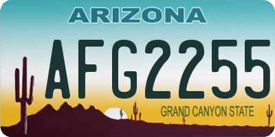 AZ license plate AFG2255