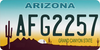AZ license plate AFG2257
