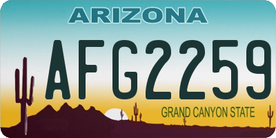 AZ license plate AFG2259
