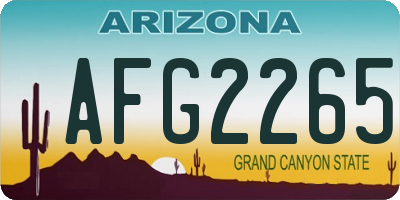 AZ license plate AFG2265