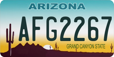 AZ license plate AFG2267
