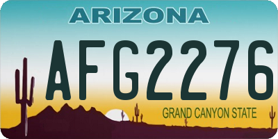 AZ license plate AFG2276