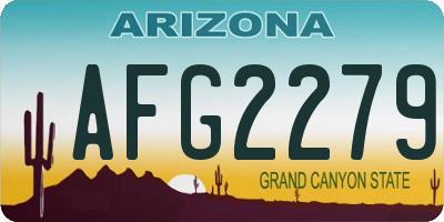 AZ license plate AFG2279