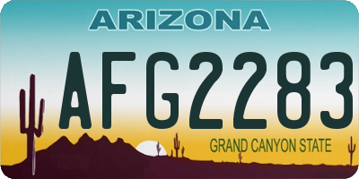 AZ license plate AFG2283