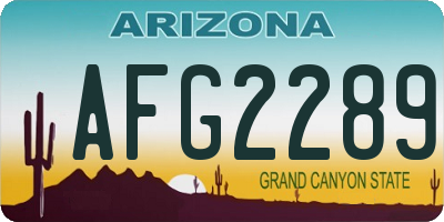AZ license plate AFG2289