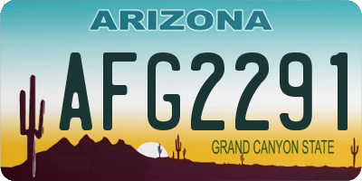AZ license plate AFG2291