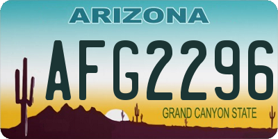 AZ license plate AFG2296