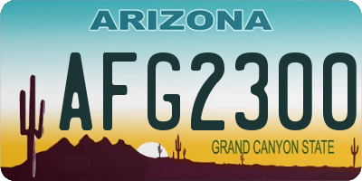 AZ license plate AFG2300