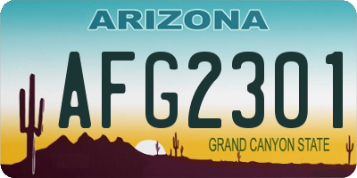 AZ license plate AFG2301