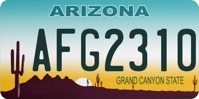 AZ license plate AFG2310