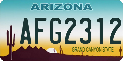 AZ license plate AFG2312
