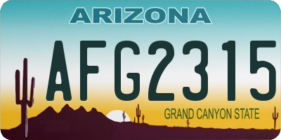AZ license plate AFG2315