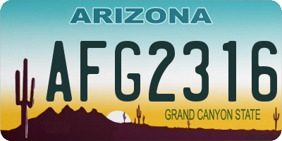 AZ license plate AFG2316