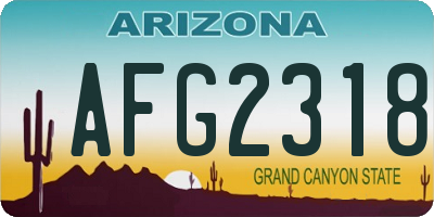 AZ license plate AFG2318