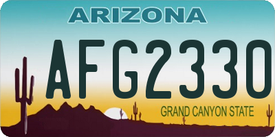 AZ license plate AFG2330