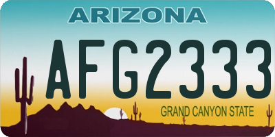 AZ license plate AFG2333