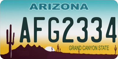 AZ license plate AFG2334
