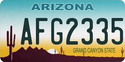 AZ license plate AFG2335