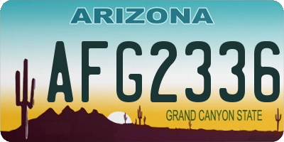 AZ license plate AFG2336