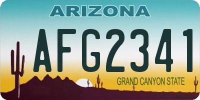 AZ license plate AFG2341