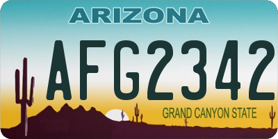 AZ license plate AFG2342